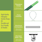 60 PCS Greenhouse Hoops Grow Tunnel 10 Sets of 8.5 FT Long Garden Hoops Kit, RIFNY Rust-Free Fiberglass Raised Beds Hoops for Garden Netting, DIY Garden Support Hoops Arch Frame RIFNY