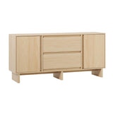 Walker Edison Scandinavian Beveled 2-Door, 2-Drawer Sideboard, 63 Inch, Coastal Oak Walker Edison