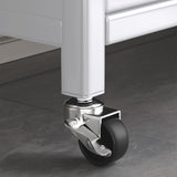 Legendstone Kitchen Pantry Storage Cabinet, 5 Tier 65" H Metal Sideboard with Wheels and Acrylic Glass Door, Modern Kitchen Storage Rack for Home, Office,Pantry (White, 5 Tiers) Legendstone