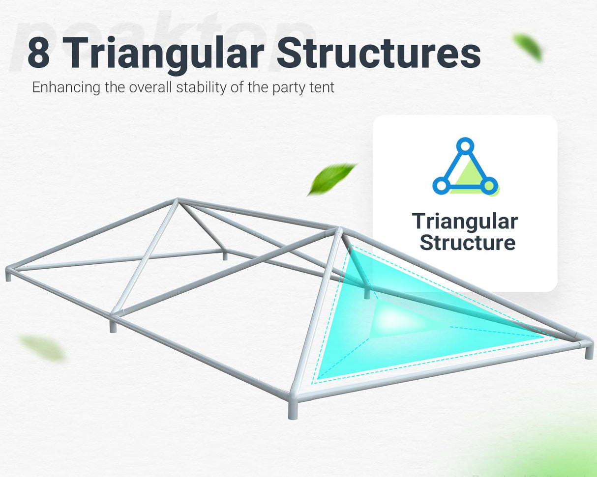 Peaktop Outdoor 10x20ft Heavy Duty Party Tent Wedding Tent Outdoor Gazebo Event Shelter Canopy with Removeable Sidewalls PEAKTOP OUTDOOR