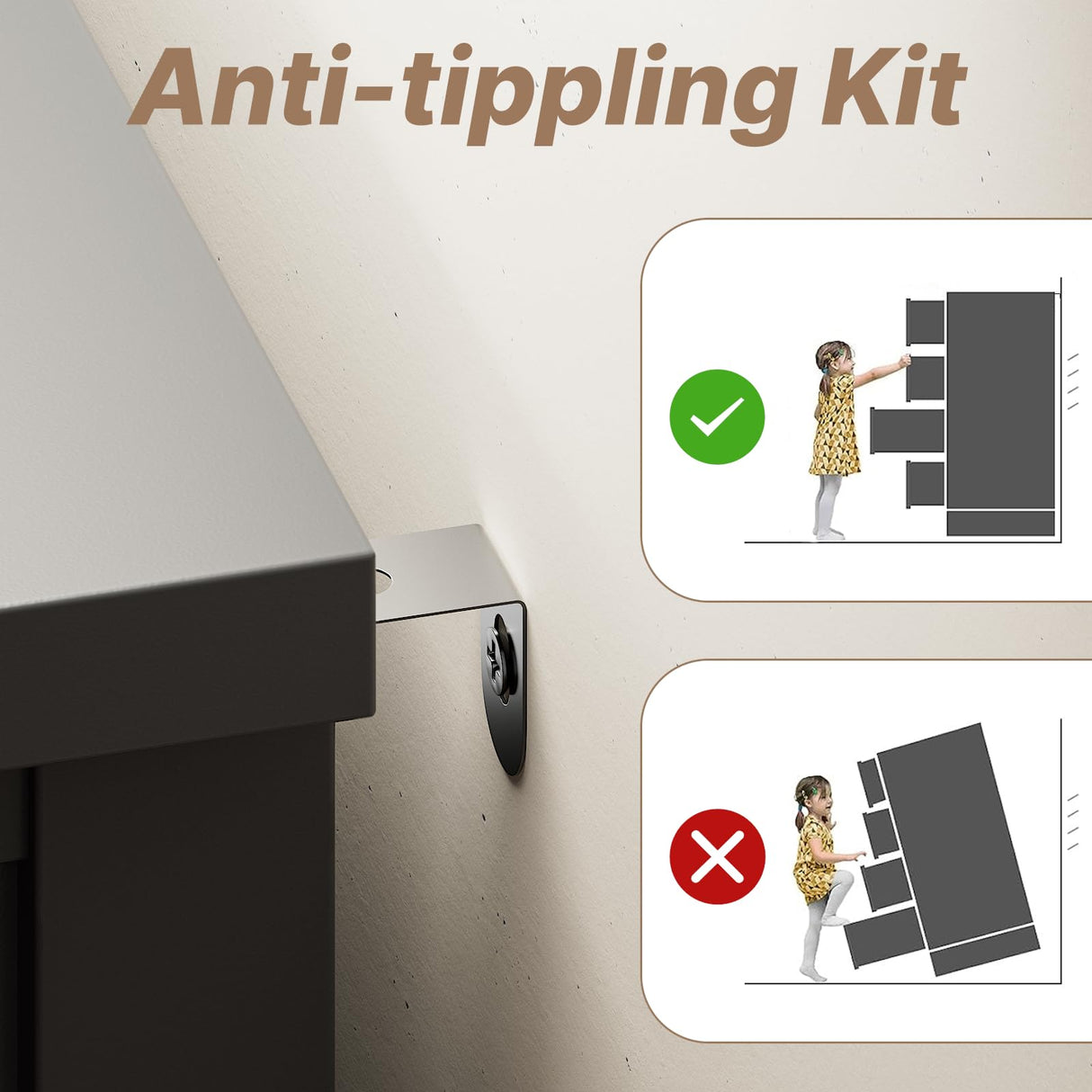 LYNSOM Black Dresser for Bedroom, 7 Drawer Dresser with Metal Handles, Modern Wood Chest of Drawers for Living Room, Entryway and Hallway LYNSOM