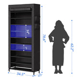Simple Trending Tall Shoe Rack Organizer Holds 40 Pairs, 10 Tier Large Capacity Shoe Cabinet Storage with Cover for Closet, Black Simple Trending