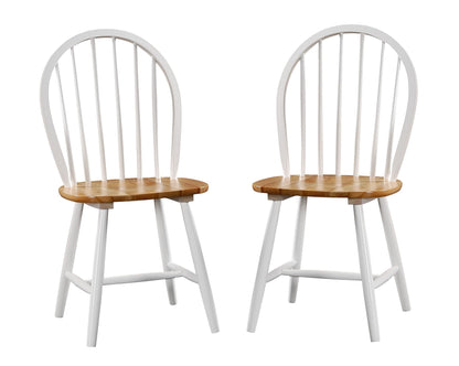 Boraam Farmhouse Dining Chairs, Set of 2-White/Natural - WoodArtSupply