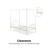 DHP 3265098 Sturdy Bed Frame, Twin, White DHP