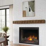 Country Living Wood Fireplace Mantel Shelf - Bodie 48 Inch Mocha Finish | Rustic Hand-Hewn and Distressed Pine Beam with Worn, Reclaimed Log Look; for Fireplaces, Hearths & Décor Country Living