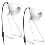 PARTPHONER Table Lamp Set of 2, 350°Rotatable Small Desk Lamp, Modern White Reading Bedside Lamps, Suitable for Study, Bedroom, Office, Dorm, Children's Room, 2 Bulbs Included PARTPHONER