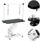 JINTANGLI PET Hydraulic Pet Dog Grooming Table for Dogs & Cats, Heavy Duty Large Groomming Table with Adjustable Arm Noose, Maximum Capacity Up to 300lbs, 42.5inch, Black JINTANGLI PET