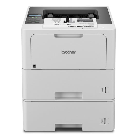 Brother HL-L6210DWT Business Monochrome Laser Printer with Dual Paper Trays, Wireless Networking, and Duplex Printing, White