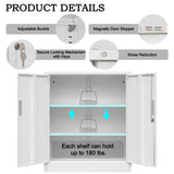 YEEZER Metal Storage Cabinet, 36" Lockable Garage Cabinet with Doors and Shelves, Steel Storage Cabinets with Adjustable Shelf for Home Office and Garage (White) YEEZER