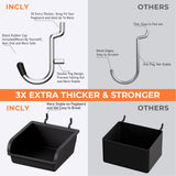 INCLY 48x36 Inch Metal Peg Board Kit with 1/4" Pegboard Hooks Accessories, 6PCS Peg Board Panels and 234PCS Black Pegboard Wall Organizer Tool Storage System for Garage Workbench Shed INCLY