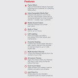 Dimplex Winslow Wall Mounted Electric Fireplace, 48" Inch, Black, 1400W - Modern Wall Electric Fireplace with Heater, Multiple Media Options, Remote Control - Slim Fireplaces for Living Room, Bedroom DIMPLEX