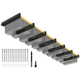 Eastrexon 6-bin Overhead Garage Storage Rack, Ceiling Storage Racks Heavy Duty, Powder Coated Tote Storage Rack for Garages, Sheds, Storerooms (7 PCS, for 6 Bins) Eastrexon