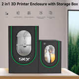 Multi-Function 3D Printer Enclosure with Storage Box LED Light,Thermo-Hygrometer, Fireproof Dustproof Tent Constant Temperature Protective Cover 32.3 * 23.6 * 28.3" Lutyr