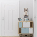 Linfevisi Wooden Welcome Sign Aqua Hanging Block Letters Sign Rustic Freestanding Wood Word Decor Decorative Welcome Table Sign Cutout Word Art Wall Decor (Welcome) Linfevisi