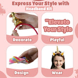 Headband Making Kit - Crafts for Girls Ages 6-8, Includes 12 Headbands, DIY Hair Accessories for Kids Parties Sixth Space