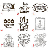 Baby's First Easter Gift 2024 - Personalized Block Easter Gift Custom Engraved Wooden Baby Block for Boy and Girl Choose Image Easter Basket Bunny Egg He is Risen My First Easter Cross Glitzby