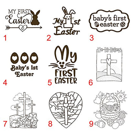 Baby's First Easter Gift 2024 - Personalized Block Easter Gift Custom Engraved Wooden Baby Block for Boy and Girl Choose Image Easter Basket Bunny Egg He is Risen My First Easter Cross - WoodArtSupply