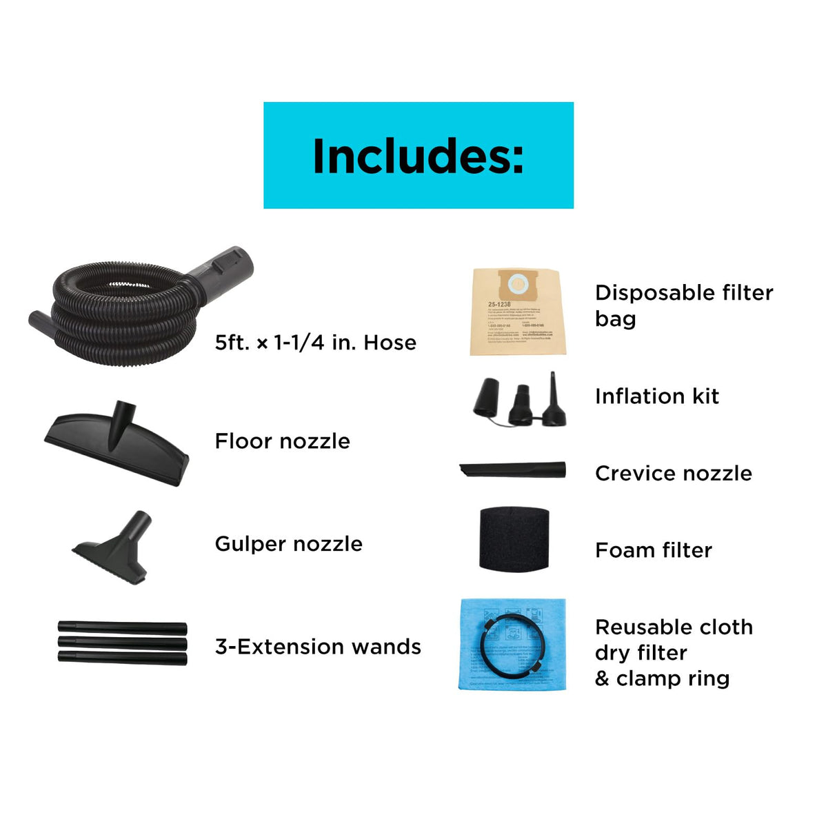 BLACK+DECKER Shop Vacuum Wet and Dry, 4 Gallon 3.0 Peak HP, 3-in-1 Portable Shop Vac with Accessories, Home and Car Vacuum Cleaner(BDXV18301P-4A) BLACK+DECKER