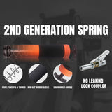 Thorstone Grease Gun Kit, 7000PSI Heavy Duty Pistol Grip Grease Guns Set| 14oz Load Capacity |18" Spring Flex Hose|1 Lock Coupler|1 Reinforced Coupler|1 Sharp Type Nozzle| 2 Extension Rigid Pipe Thorstone