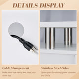 LUXOAK 70in LED TV Stand, Modern Entertainment Center with Open Storage Shelves and Drawer for TVs Up to 80", High Gloss Media for Living Room, Bedroom, Gaming Room, White LUXOAK