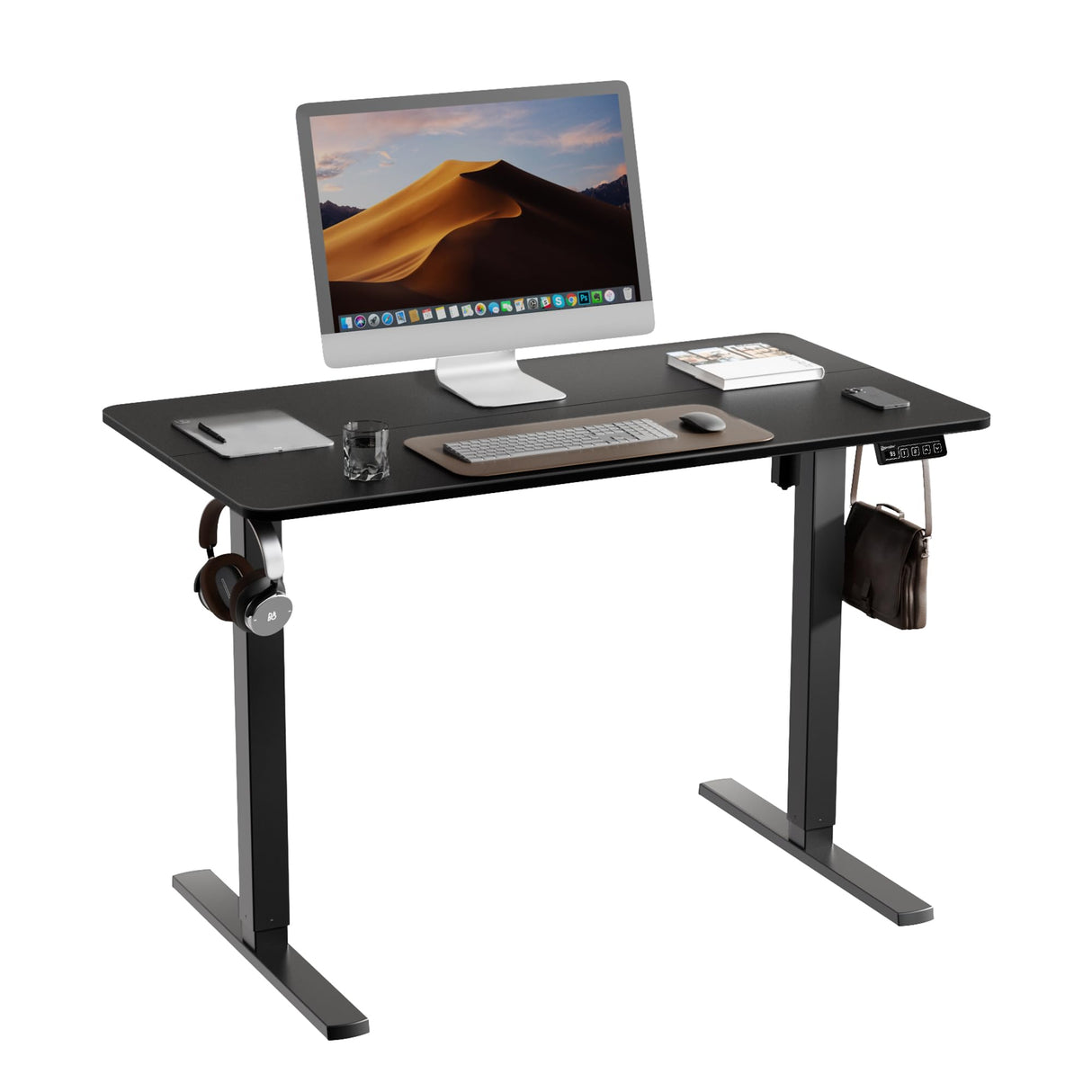 ERGOMAKER 43" Electric Standing Desk, Height Adjustable, Sit Stand Up Desk for Home Office & Computer Workstations, Memory Controller, Black ERGOMAKER