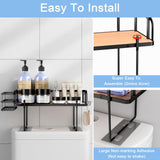 Over The Toilet Storage, Over Toilet Shelf Organizer, Bathroom Organizer Over Toilet with Removable Basket Paper Holder, Above Toilet Storage with Non-Trace Adhesive, No Drilling Toilet Organizer DTUQYX