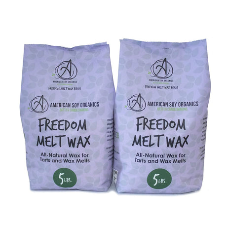 American Soy Organics Freedom Soy Wax Beads for Wax Melts Making - Natural Candle Making Supplies - Paraffin-Free, Beeswax-Free Candle Wax for Tarts, Tealights, Wax Melts and Cubes, 10 lbs American Soy Organics