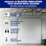 BlueTex Roll Up Garage Door Insulation Kit for Cooling Down Metal Buildings - Easy to Install Complete Garage Insulation Kit for Door Up to 12'x12' - Covers 150 Sq Ft of Single Large Door BlueTex Insulation