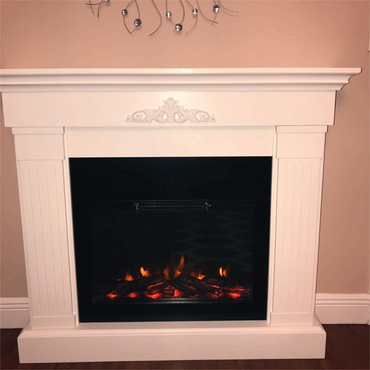 Wood Carved Appliques Long Flower Onlays, 2Pcs Wooden Carving Decals Mouldings Trim for Mantel Fireplace Wall Vent Hoods Wall Mirror Ceiling Home Decor, 25x5cm/9.84"x1.97" LizhiPier