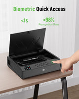 HOLEWOR Gun Safe, Biometric Safes for Pistols with LCD Display of Time Battery, Fingerprint Quick Access Handgun Safe Pistol Bedside, Nightstand, Car, 2 Capacity HOLEWOR