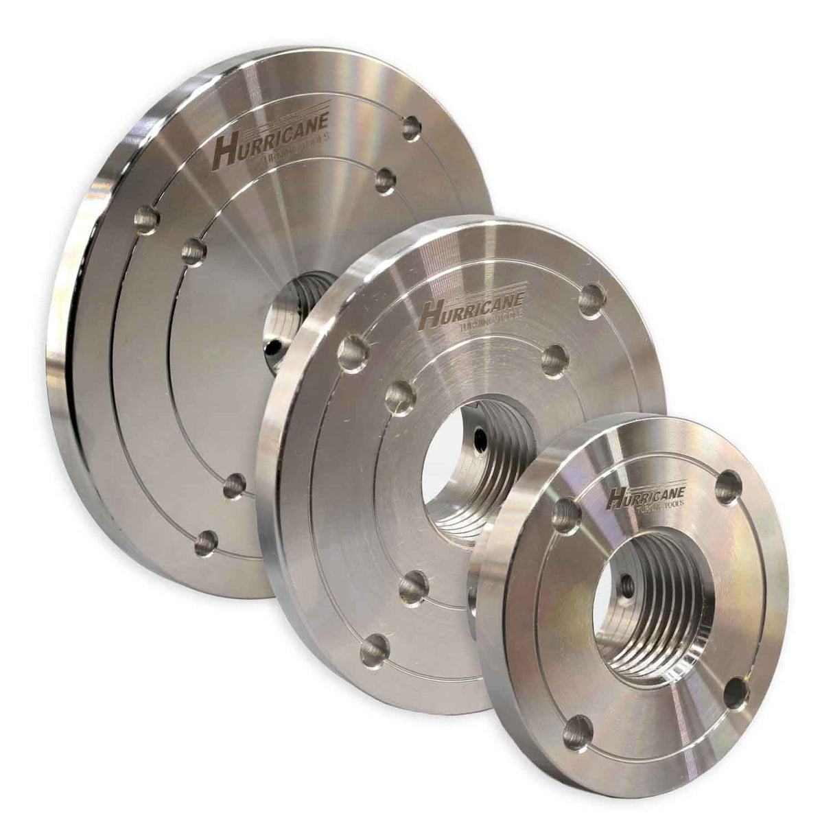 Hurricane Turning Tools, 3", 4", 6" Steel Faceplate Set For Wood Lathe, 1 1/4" x 8 TPI, Pack of 3 Faceplates Hurricane Turning Tools