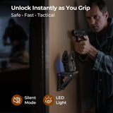 ONNAIS Wall Mount Pistol Safe - Biometric Gun Safe for Handgun with Fast One-Handed Access, Sturdy Mounted Trigger Lock Gun Rack for Wall, Nightstand, Bedside, or Desk, Concealed Firearm Storage ONNAIS