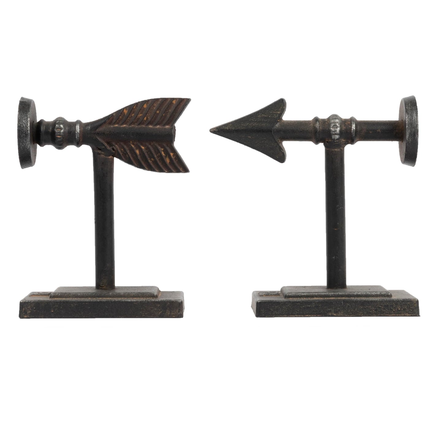 Creative Co-Op Bronze Arrow Shaped Cast Iron Bookends (Set of 2 Pieces)