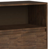 SIMPLIHOME Chase SOLID ACACIA WOOD and Metal 54 inch Wide Modern Industrial Low Bookcase in Rustic Natural Aged Brown SIMPLIHOME