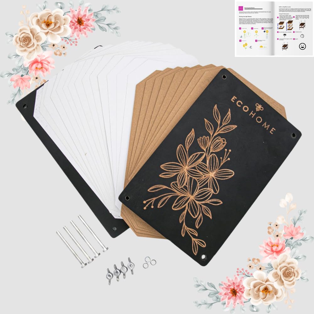 ECOHOME Flower Press Kit for Preserving Plants and Pressed Flowers - Empower Your Creativity with Botanical Art & Craft Supplies to Preserve Cherished Nature Memories ECOHOME