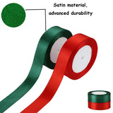 2 Pack Gift Ribbon, Christmas Ribbon, Gift Wrapping Ribbon,0.8 Inch Polyester Satin, Fabric Ribbon for Wrapping, Bow Making, Hair, Christmas Tree Decoration(75.5 Feet) (Red+Green) Cangfort