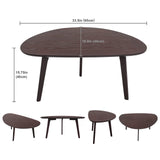 FIRMINANA Small Oval Coffee Table for Living Room,Mango Tabletop Mid Century Modern Coffee Table,Espresso,18.9" D x 33.47" W x 15.75" H FIRMINANA