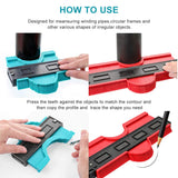 Contour ruler 10x 5.2,5x 5.2 Inch, Widen Plastic Profile Gauge Duplicator, Precisely Copy Irregular Shapes Wood Template Measuring Tool for Perfect Fit and Easy Cutting. SAILHOME