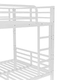 Bellemave Full XL Over Full XL Bunk Bed with Headboard and Build in Ladder, Heavy Duty Bunk Beds with Guardrail, Convertible Bunk Bed, Easy Assemble, Mattress Not Included, White Bellemave