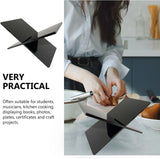 Hopysgiien Black Book Stand - Acrylic Open/Closed Book Display Stand for Bibles, Cookbooks, Magazines, Textbooks, Recipe Holders & Picture Display Hopysgiien