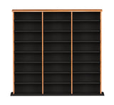 Prepac 3 Column Tall Cabinet Media Storage, Triple Width Wall, Cherry/Black Prepac