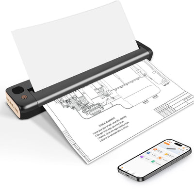 Portable Printer Wireless, Bluetooth & WiFi Printers for Home Use, Small Inkless Thermal Printer for Travel, Supports 8.5" x 11" US Letter&A4&A5 Size, Compatible with Android iOS Phone & Laptop