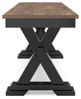 Signature Design by Ashley Wildenauer 50" Dining Bench, 48" W x 16" D x 19" H, Dark Brown & Black Signature Design by Ashley