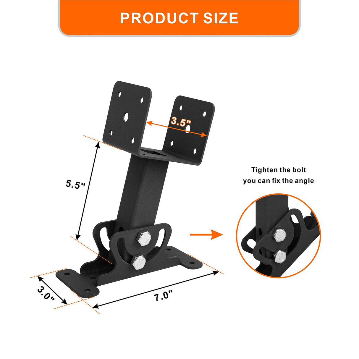 Wdwlbsm 3PCS Roof Riser Brackets Kit Adjustable Pergola Roof Riser Beam Brackets Heavy Duty Roof Beam Mount Brackets for 3-1/2" Wood Post,Black Wdwlbsm