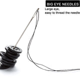 KYUEWRT 25 Large Eye Embroidery Needles, 5 Sizes Big Eye Hand Sewing Needles with Exquisite Aluminum Storage Tub for Stitching, Sewing and Hand-Made Projects KYUEWRT