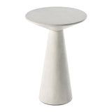 COZAYH Farmhouse Pedestal Small End Table Round Martini Table Wood Plant Stand Rustic Drink Table for Small Space Living Room, Bedroom, White COZAYH