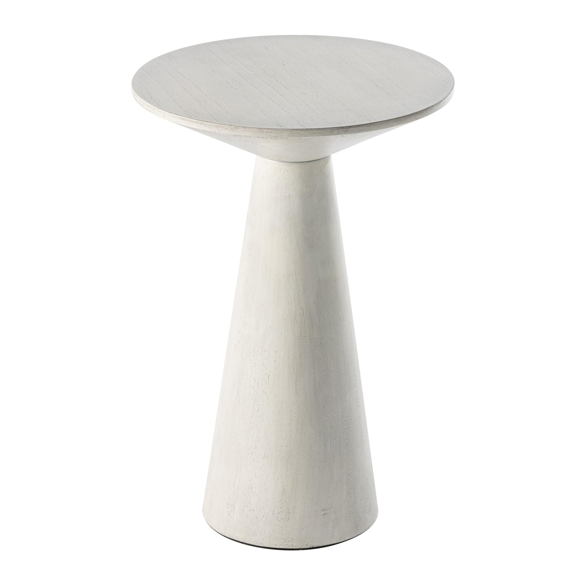 COZAYH Farmhouse Pedestal Small End Table Round Martini Table Wood Plant Stand Rustic Drink Table for Small Space Living Room, Bedroom, White - WoodArtSupply