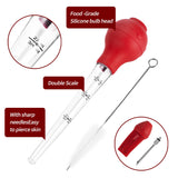 DIMESHY Turkey Baster Food Grade for Cooking & Basting, Detachable Round Bulb, Baster Cooking Good for Meat Poultry Beef Chicken, with Cleaning brush, inject needle, Basting brush(red) DIMESHY