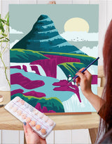 LWZAYS Paint by Number for Adults,Landscape Lake Mountain Paint by Numbers,Without Frame DIY Oil Painting Acrylic Paints for Wall Art（6 Pack 8X12 Inch LWZAYS