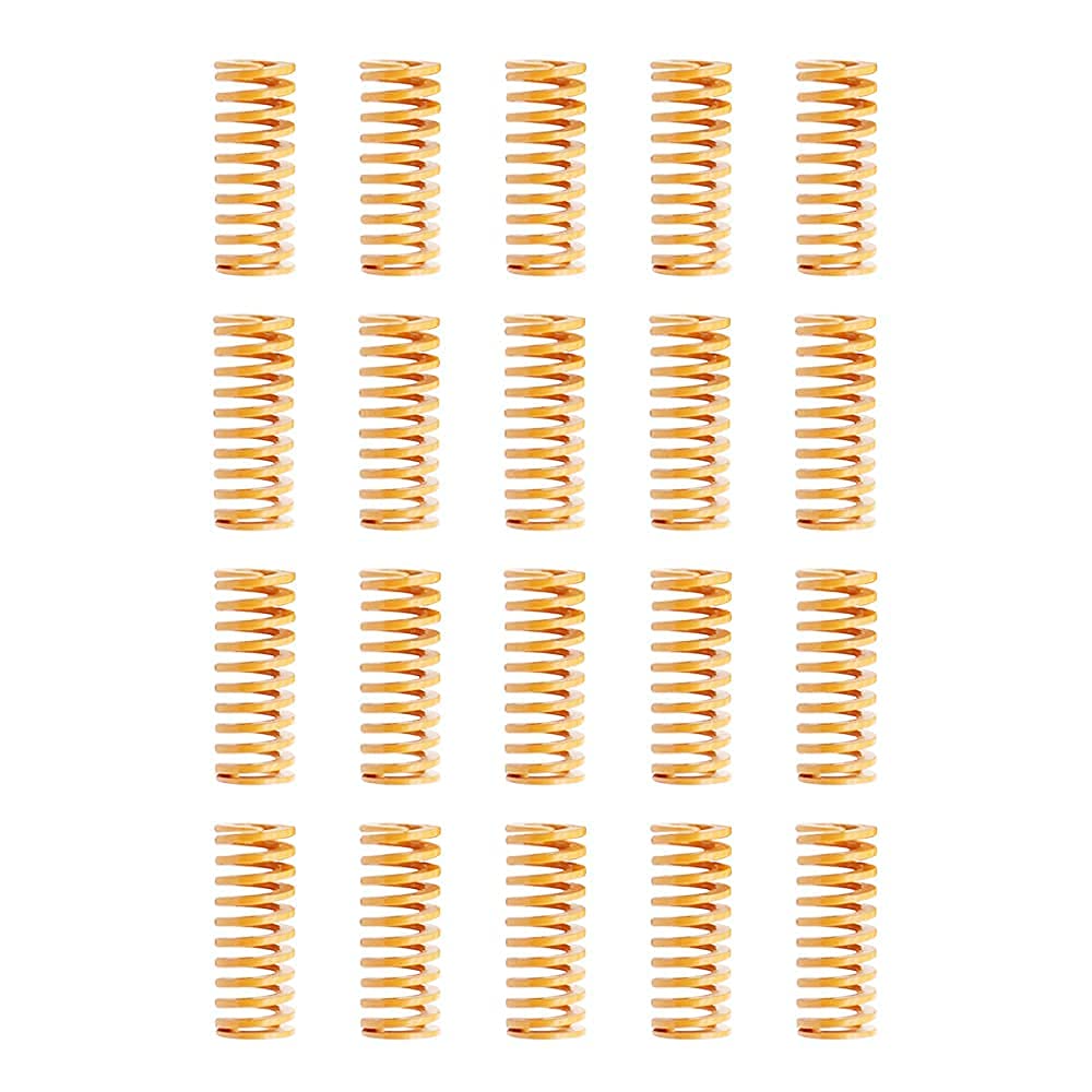 Adiyer 20pcs 8mm OD 20mm Long Yellow Compression Mould Die Springs 3D Printer Bed Leveling Springs for Ender 3/Ender 3 Pro/Ender 3 V2 Neo Bed Leveling - WoodArtSupply